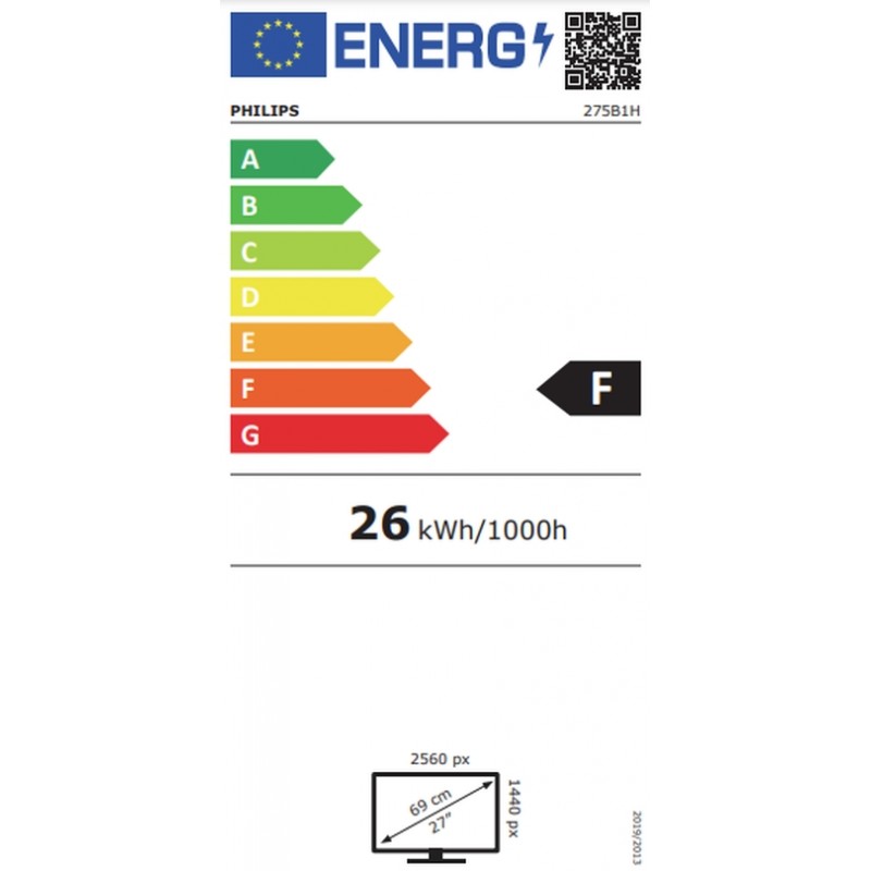 Philips 275B1H/00, 27 IPS WLED, 2560x1440@75Hz, 4ms GTG, 300cd/m2, 1000:1, DCR 50M:1, Adaptive Sync, FlickerFree, Low Blue Mode, 3Wx2