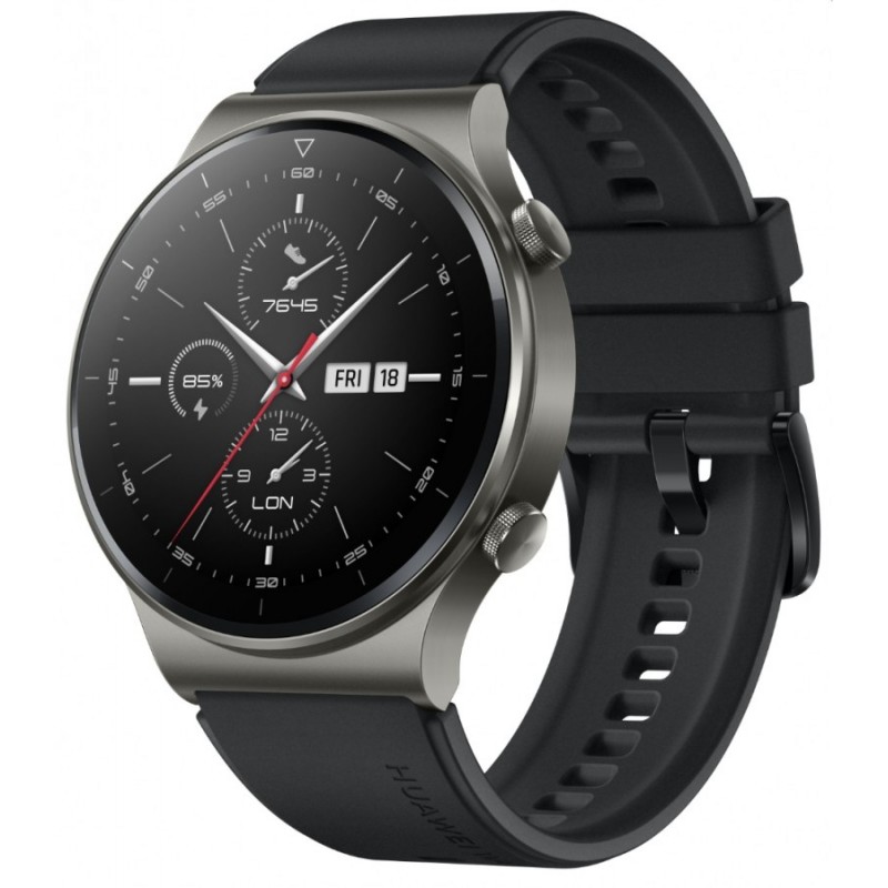 Huawei WATCH GT2 Pro Sport 46.7mm, Vidar-B19S, 1,39 AMOLED 454 x 454 HD, 4GB, Bluetooth 5.1, GPS, 5ATM, Black Fluoroelastomer Strap