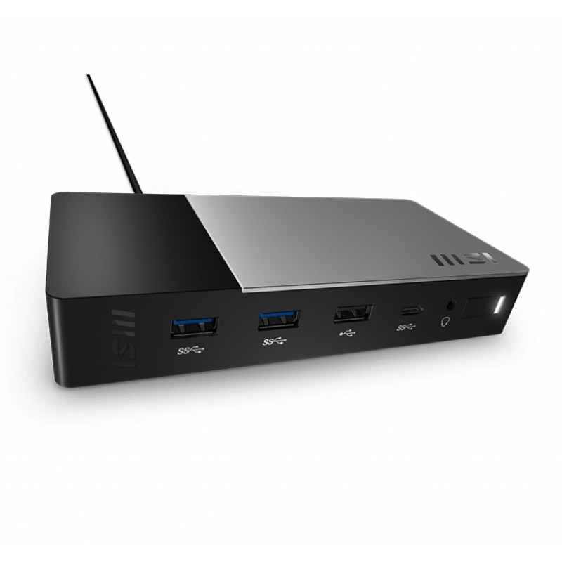 MSI USB-C Docking Station Gen 2,  Support 100W PD Charging, up to 3 Monitors, 1x (4K@60Hz) HDMI, 1xType-C (USB3.2 Gen2/DP), 1x DP, Gb