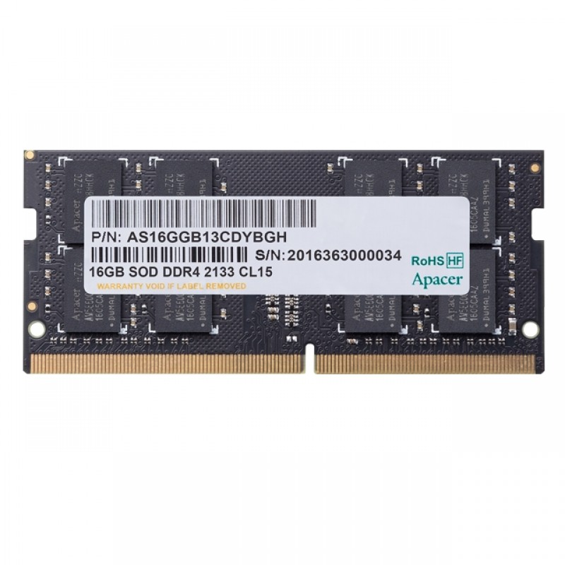 Apacer 16GB Notebook Memory -  DDR4 SODIMM 3200MHz, AS16GGB32CSYBGH