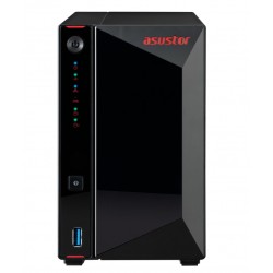 Asustor AS5202T,2-Bay NAS,Intel Celeron J4005 Dual-Core 2.0 GHz (burst up 2.7 GHz),2GB SO-DIMM DDR4 (Max. 8GB),2 x2.5 GbE, 4 x 2.5"/3.5" SATA3 HDD or SSD,2,USB 3.2 Gen 1 Type A x 3, WOW (Wake on WAN), WOL, System Sleep Mode, AES-NI hardware encryption