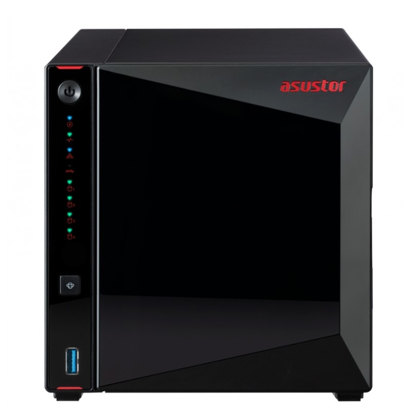 Asustor AS5304T, 4-Bay NAS, Intel Celeron J4105 Quad-Core 1.5 GHz (burst up 2.5 GHz), 4 GB SO-DIMM DDR4,4 x 2.5/3.5 SATA3 HDD or SSD
