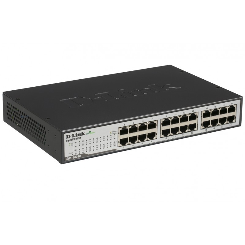 D-Link 24-Port 10/100/1000Mbps Copper Gigabit Ethernet Switch, rack mountable, DGS-1024D