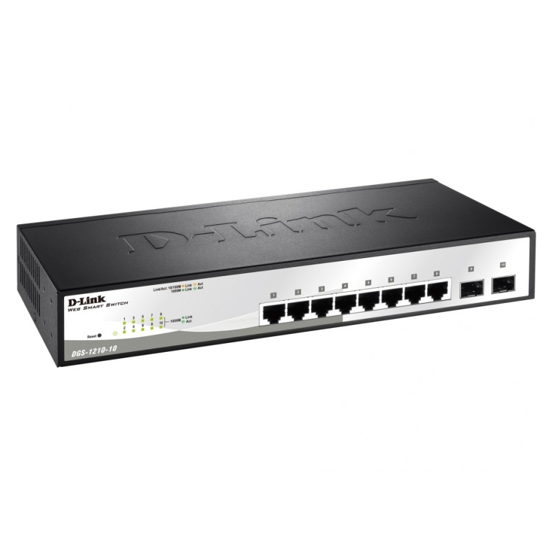 D-Link 10-Port Gigabit Smart Switch with 2 SFP ports, DGS-1210-10