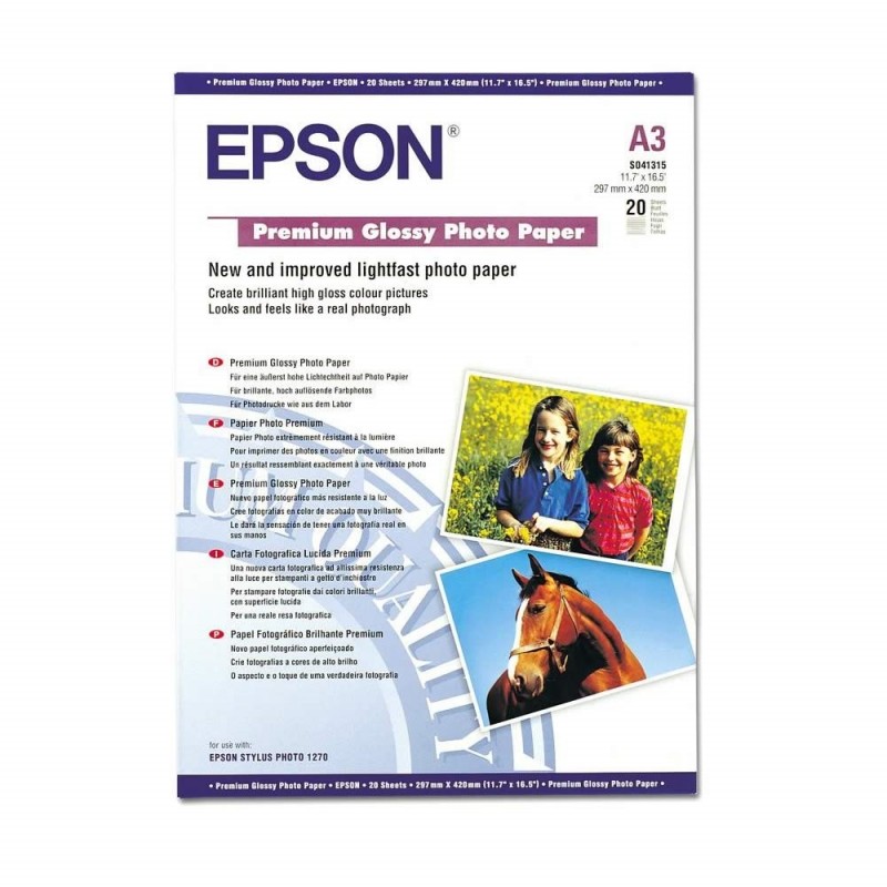 Epson Premium Glossy Photo Paper, DIN A3, 255g/m2, 20 Blatt, C13S041315
