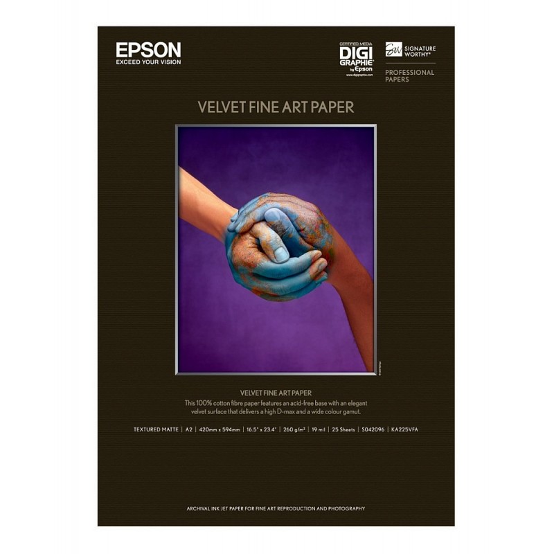 Epson Velvet Fine Art Paper, DIN A2, 260 g/m2, 25 Sheets, C13S042096