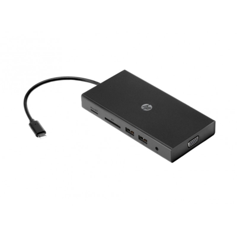 HP Travel USB-C Multi Port Hub(VGA, HDMI, RJ/45, 2xUSB 2.0, 2xUSB 3.0, 1xSD, 1xmicroSD, 1xUSB-C, 1xAudo), 1C1Y5AA