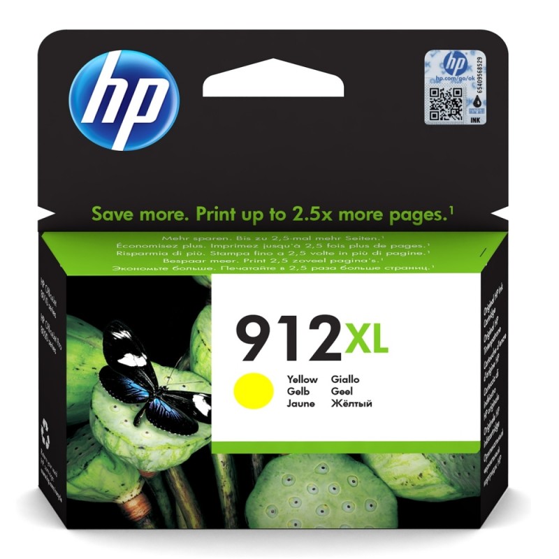 HP 912XL High Yield Yellow Original Ink Cartridge, 3YL83AE