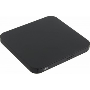 Hitachi-LG GP90NB70 Ultra Slim External DVD-RW, Super Multi, Double Layer, TV connectivity, USB on-the-go, Black