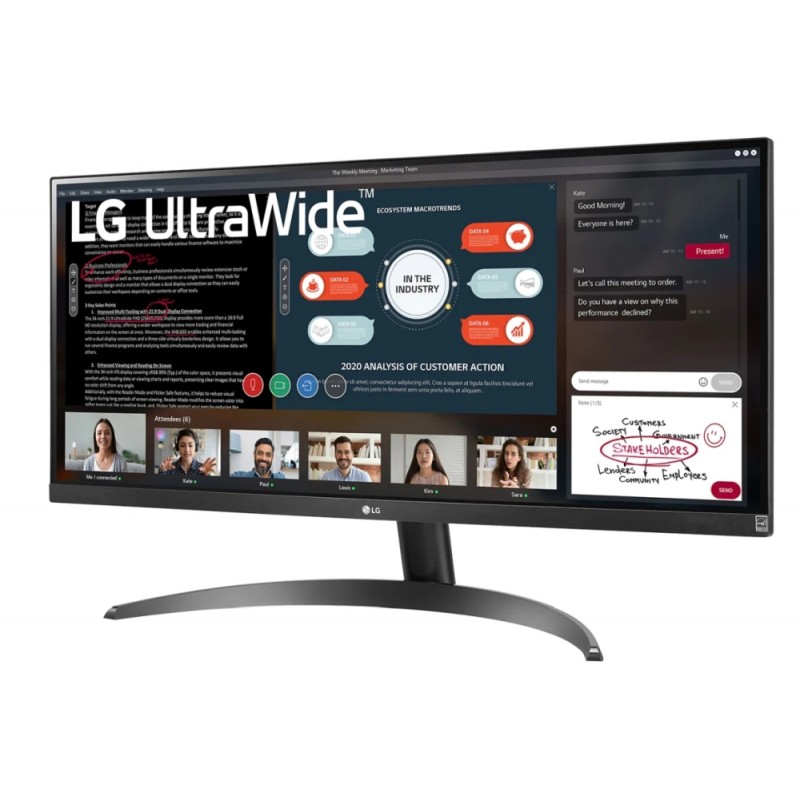 LG 29WP500-B, 29 UltraWide AG, IPS Panel, 21:9, 5ms, CR 1000:1, 250 cd/m2, 21:9, 2560x1080, HDR 10, sRGB 99% , sRGB 90% (CIE1931)
