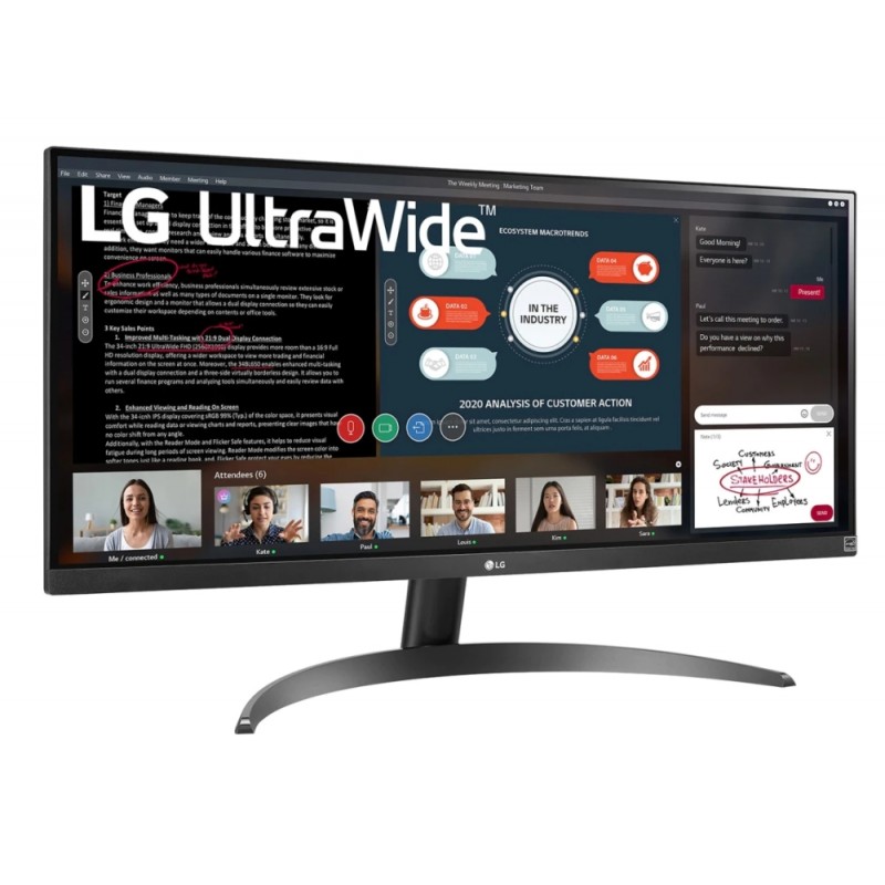 LG 29WP500-B, 29 UltraWide AG, IPS Panel, 21:9, 5ms, CR 1000:1, 250 cd/m2, 21:9, 2560x1080, HDR 10, sRGB 99% , sRGB 90% (CIE1931)