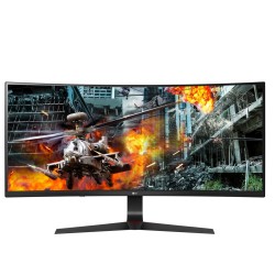 LG 34GL750-B, 34" Curved, 21:9 UltraWide Gaming Monitor, QHD (2560 x 1080) IPS Anti Glare, 5ms, (1ms MBR) 144Hz, 1000:1, 300cd/m2, sRGB 99%, NVIDIA G-SYN, HDR 10, USB 3.0, HDMI, DisplayPort, Height, Tilt, Headphone Out, Black