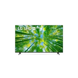 LG 43UQ80003LB, 43" 4K IPS UltraHD TV 3840 x 2160, DVB-T2/C/S2, webOS Smart TV, ThinQ AI, Quad Core Processor 4K, WiFi 802.11ac, HDR10, HLG, ALLM / HGiG,  AI Sound, Voice Controll, Wi-Di, Miracast / AirPlay 2,  HDMI, CI, LAN, USB, Bluetooth, 2 pole Stand