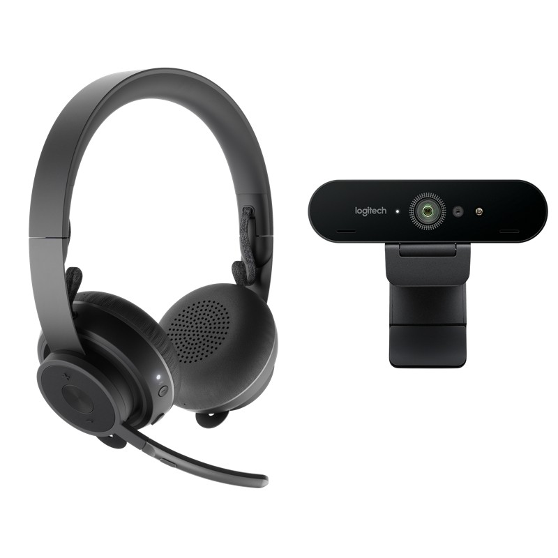 Logitech Pro Personal Video Collaboration Kit, Logitech Zone Wireless + Logitech Brio 4K Bundle, 991-000309