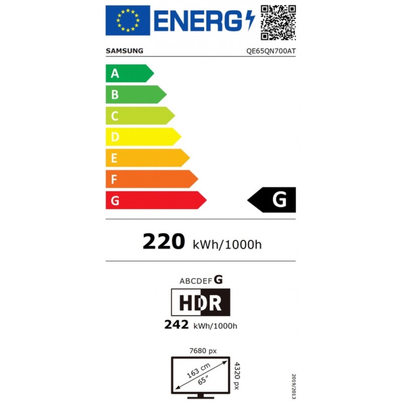 Samsung 65 65QN700A Neo QLED 8K FLAT, SMART, 4700 PQI, Quantum Matrix Pro, Micro Dimming, Quantum HDR 2000, HDR 10+, Dolby Digital