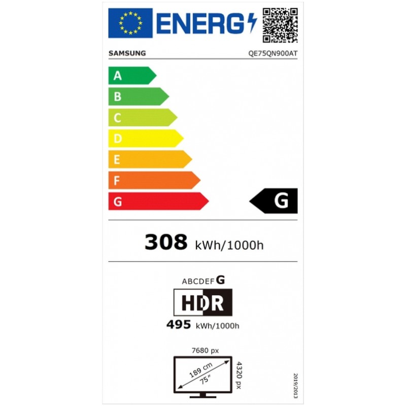 Samsung 75 75QN900A Neo QLED 8K FLAT, SMART, 4900 PQI, Quantum Matrix Pro, Direct Full Array 8x, Micro Dimming, Quantum HDR 3000, HDR
