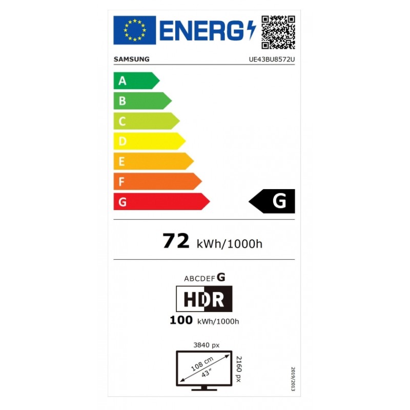 Samsung 43 43BU8572 4K UHD LED TV, SMART, Crystal Processor 4K, HDR 10+, Mega Contrast, Q-Symphony, Dolby Digital Plus , 3xHDMI, 2xUSB