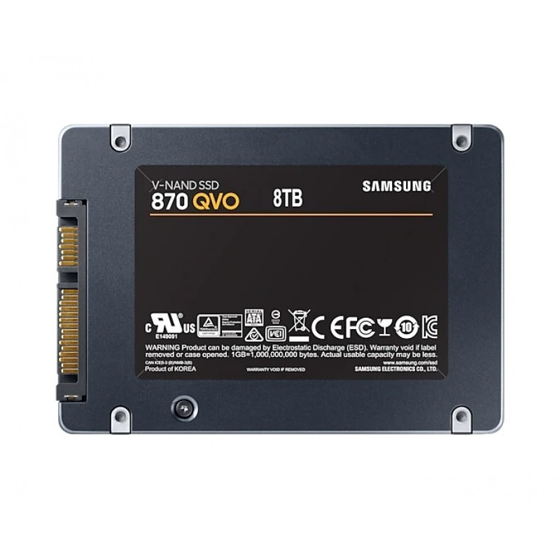 Samsung SSD 870 QVO 8TB Int. 2.5 SATA, V-NAND 4bit MLC, Read up to 560MB/s, Write up to 530MB/s, MKX Controller, Cache Memory 8GB DDR4