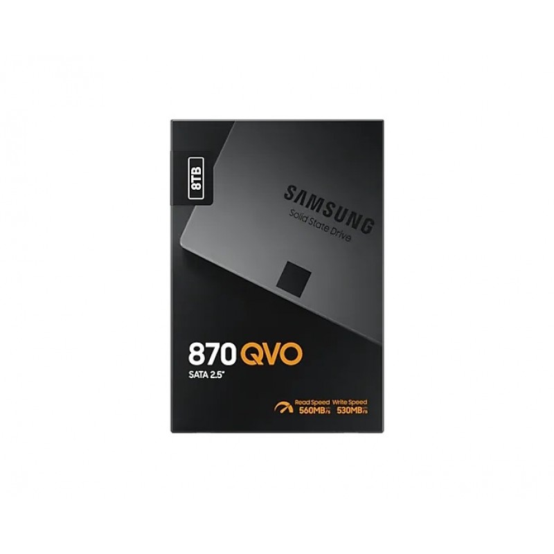Samsung SSD 870 QVO 8TB Int. 2.5 SATA, V-NAND 4bit MLC, Read up to 560MB/s, Write up to 530MB/s, MKX Controller, Cache Memory 8GB DDR4