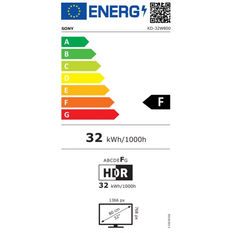 Sony KD-32W800 32 HDR TV, Direct LED, Bravia Engine, DVB-C / DVB-T/T2 / DVB-S/S2 ,USB , HDMI , Android TV, Black, KD32W800PAEP