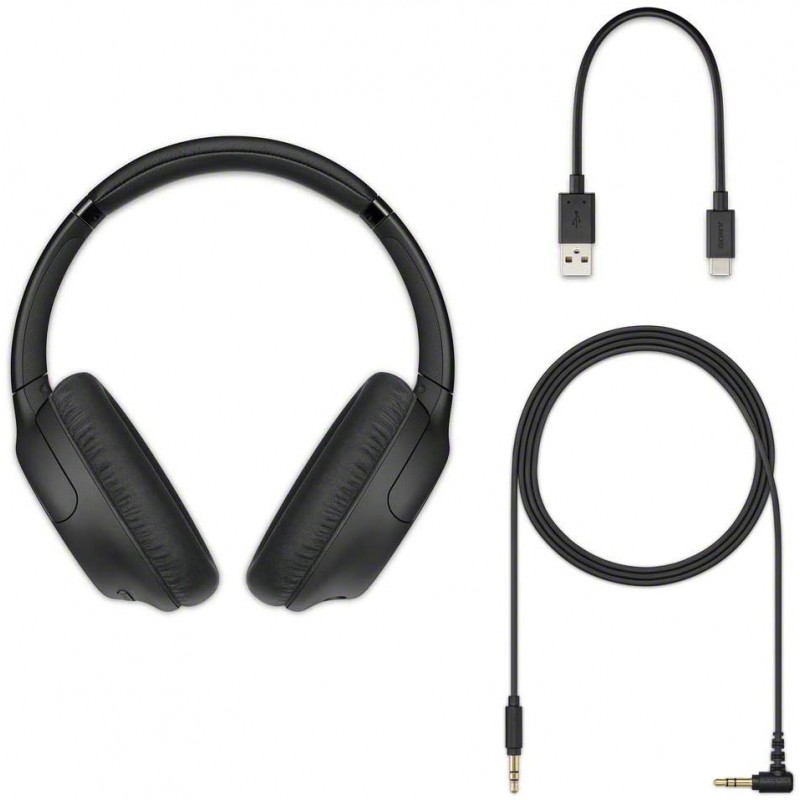 Sony Headset WH-CH710N, Bluetooth/NFC, Artificial Intelligence Noise Cancelling, Google/Siri voice assistant, black, WHCH710NB.CE7