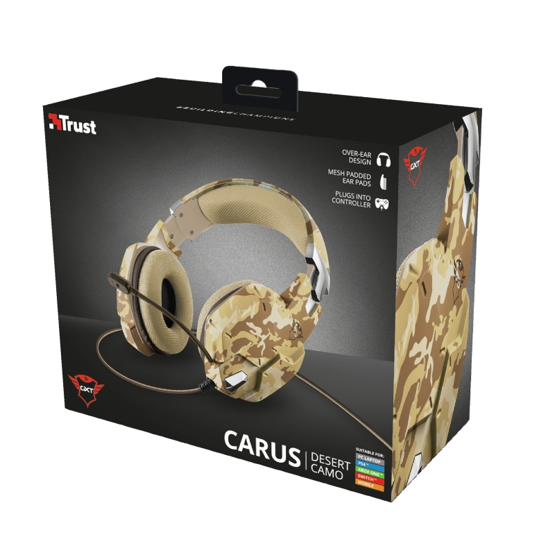 TRUST GXT 322D Carus Gaming Headset - desert camo, 22125