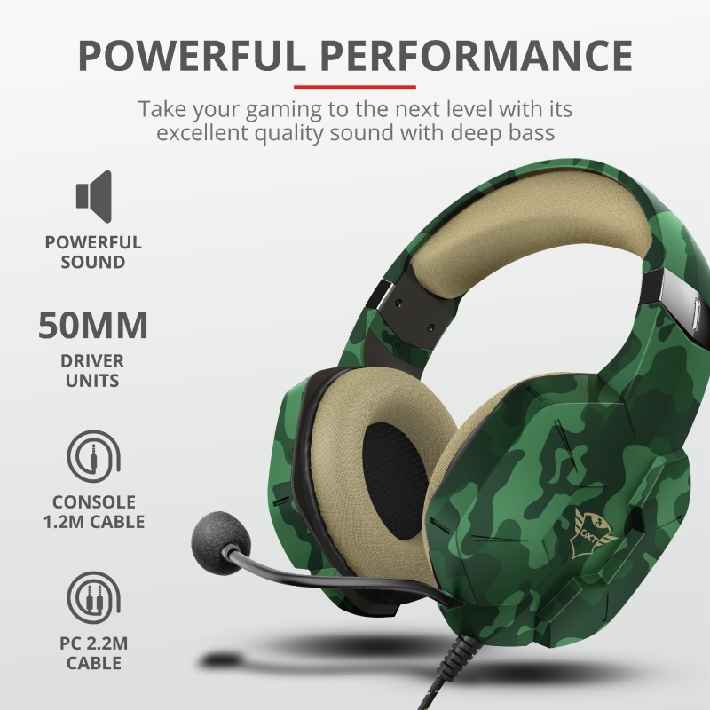 TRUST GXT 323C Carus Gaming Headset Jungle Camo, 24319