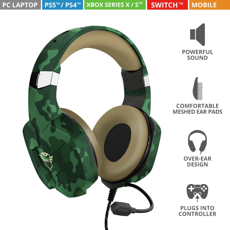 TRUST GXT 323C Carus Gaming Headset Jungle Camo, 24319