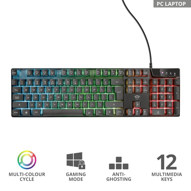 TRUST GXT 835 Azor Gaming Keyboard US, 23651