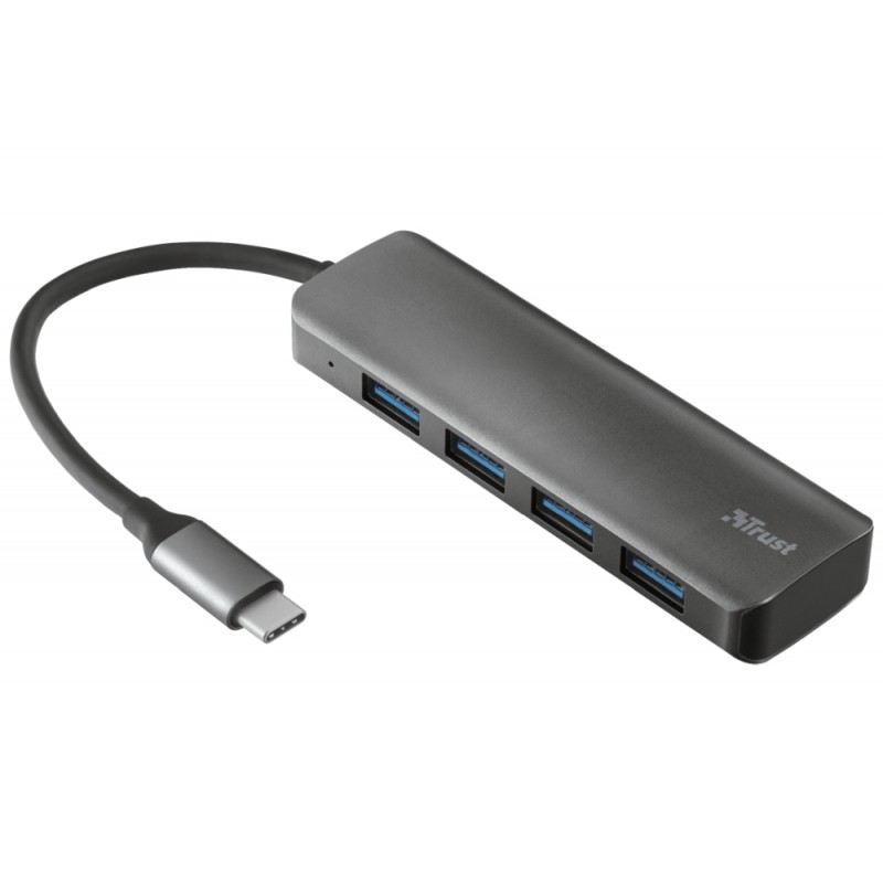 TRUST Halyx Alum. USB-C to 4-Port USB3.2 Hub, 23328