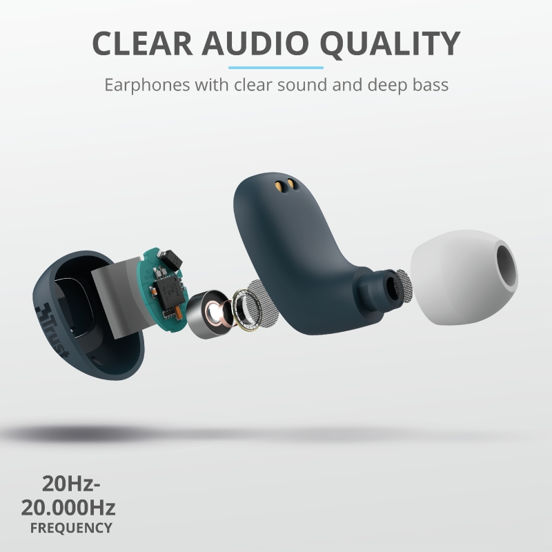 TRUST Nika Compact Bluetooth Earphones Blue, 23903