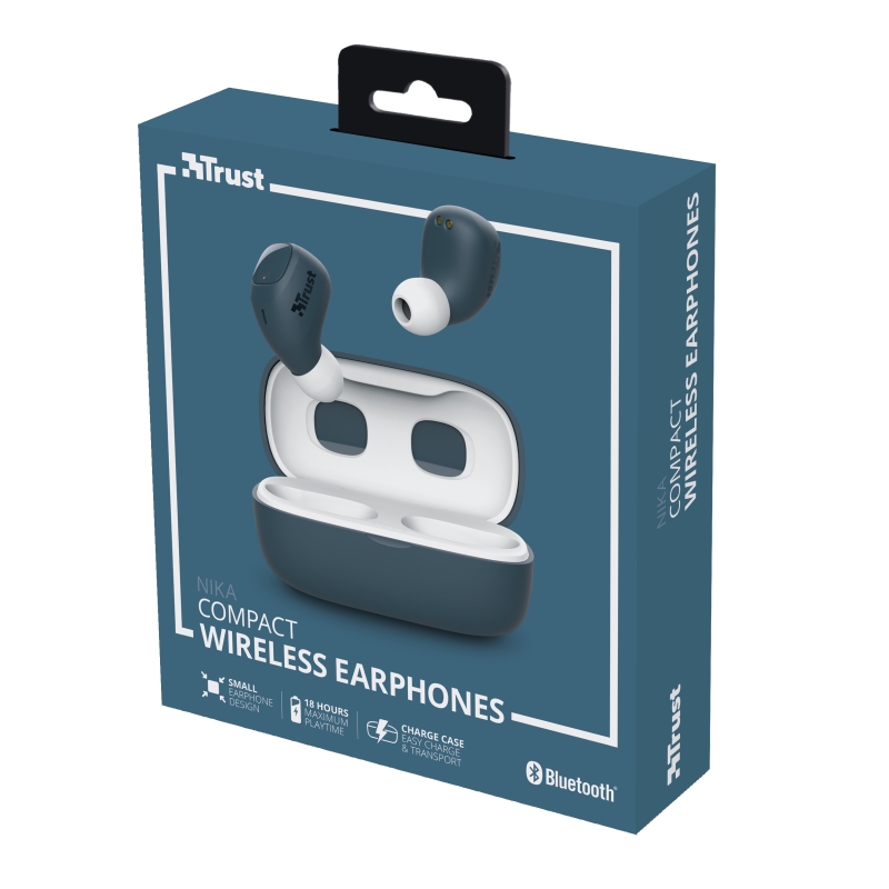 TRUST Nika Compact Bluetooth Earphones Blue, 23903