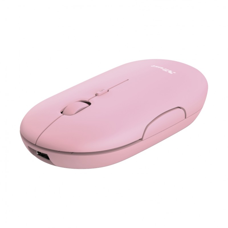 TRUST Puck Wireless & BT Rechargeable Mouse Pink, 24125