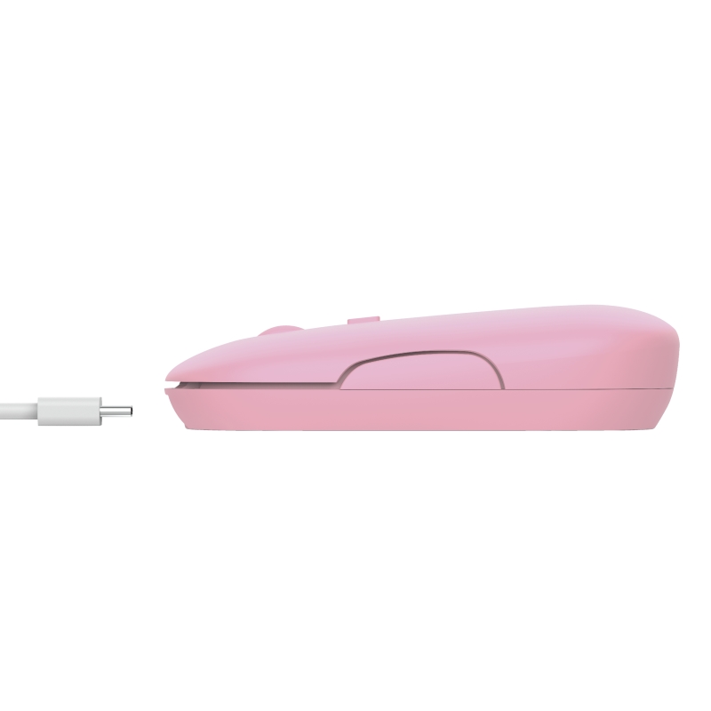 TRUST Puck Wireless & BT Rechargeable Mouse Pink, 24125