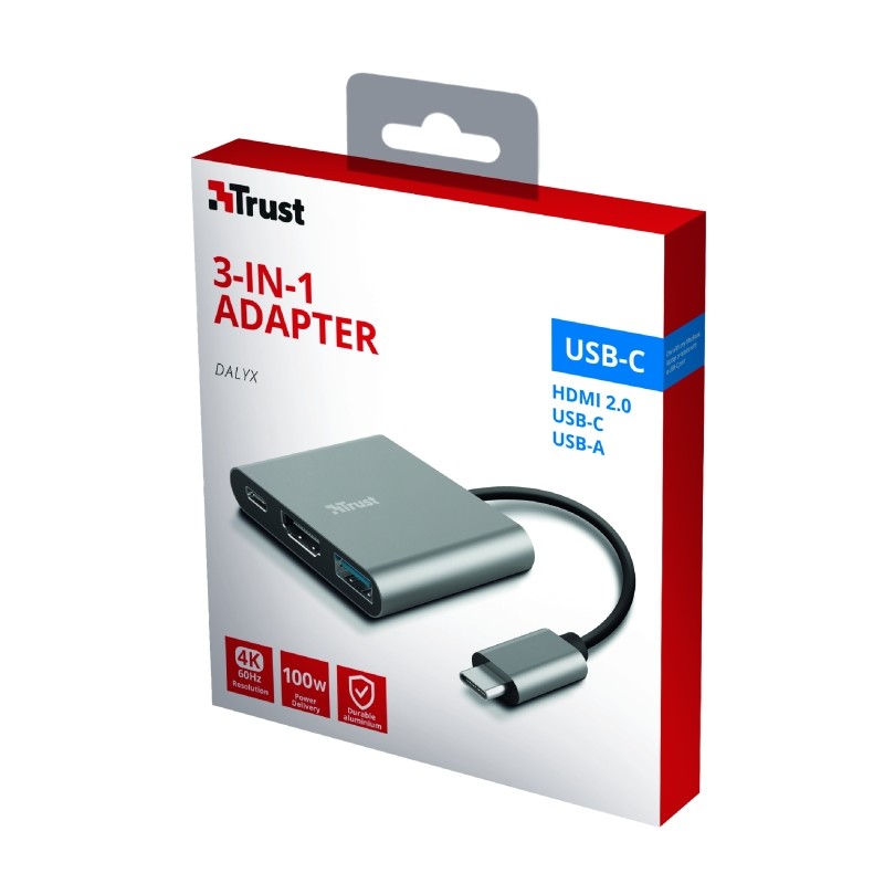TRUST Dalyx 3-IN-1 USB-C Adapter, 23772