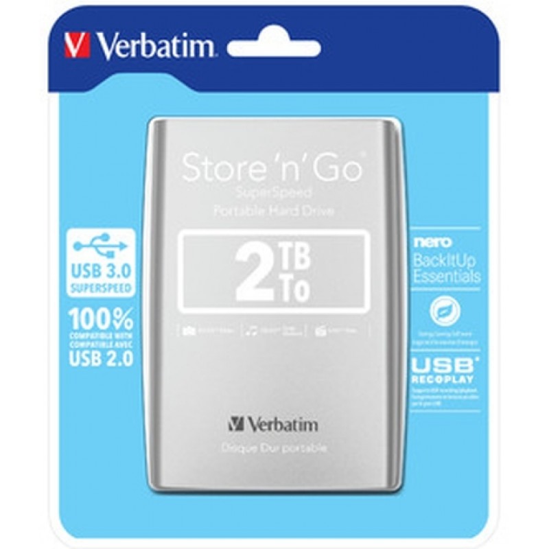 Verbatim ext 2TB USB3.0 Silver 2,5, 53189