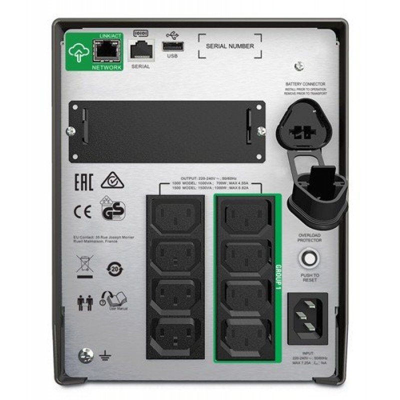 ASmart-UPS 1000VA LCD 230V Tower with SmartConnect-SMT1000IC