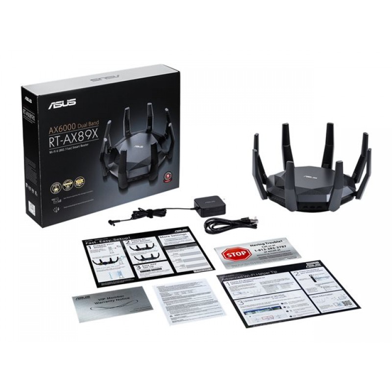 ASUS RT-AX89X 2.2GHz quad-core processor dual 10G ports USB 3.0 media server 3G/4G, 90IG04J1-BM3010