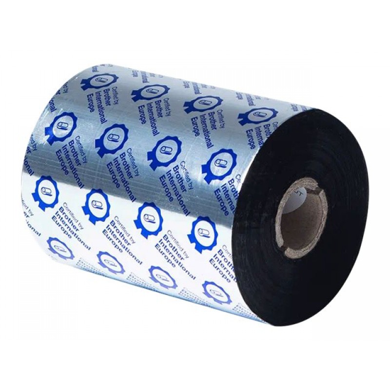 BROTHER Black ribbon standard wax 110mm x 600m sold in 6-pack-BWS1D600110