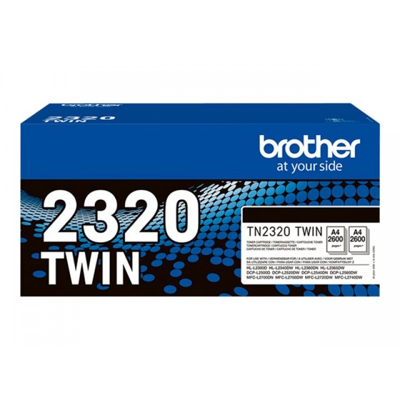 BROTHER TN2320 TWIN-pack black toners BK 2600pages/cartridge, TN2320TWIN