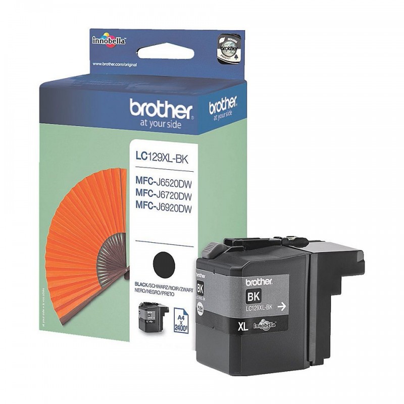 Black Ink Catridge BROTHER (2400 A4 pages) for MFCJ6920DW, MFCJ6520DW - супер голям капацитет-LC129XLBK