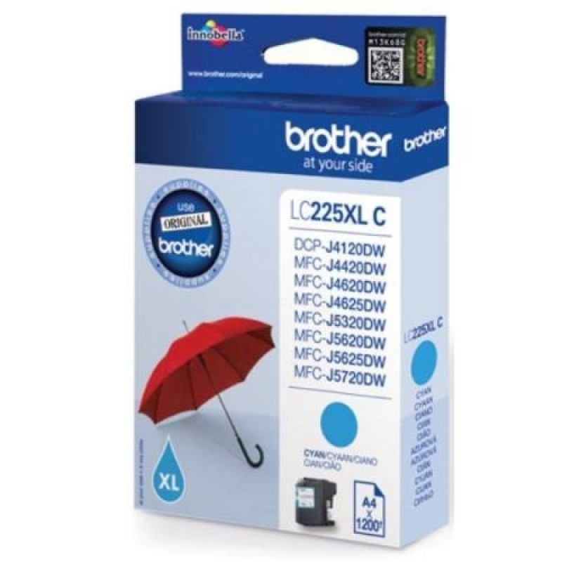Cyan Ink Cartridge BROTHER for MFC-J4420DW / MFC-J4620DW / MFC-J4625DW / MFC-J5320DW / MFC-J5620DW / MFC-J5625DW / MFC-J5720DW / DCP-J4120DW-LC225XLC