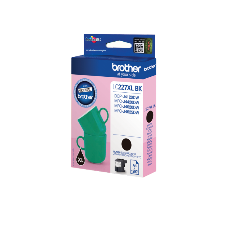 Ink Cartridge BROTHER Black for MFCJ4420DW, MFCJ4620DW, MFCJ4625DW, DC 4120DW, 1,200 pages-LC227XLBK