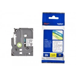 TZ Tape 12mm WHITE ON CLEAR, Laminated, 8m lenght, for P-Touch