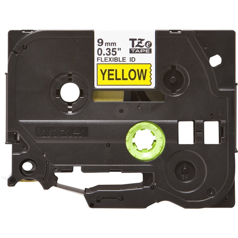 TZ Tape 9mm Black on Yellow, Flexible, 8m lenght, for P-Touch-TZEFX621