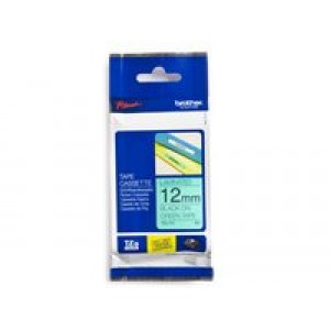 TZ Tape BROTHER 12mm Black on Green, Laminated, 8m lenght, for P-Touch