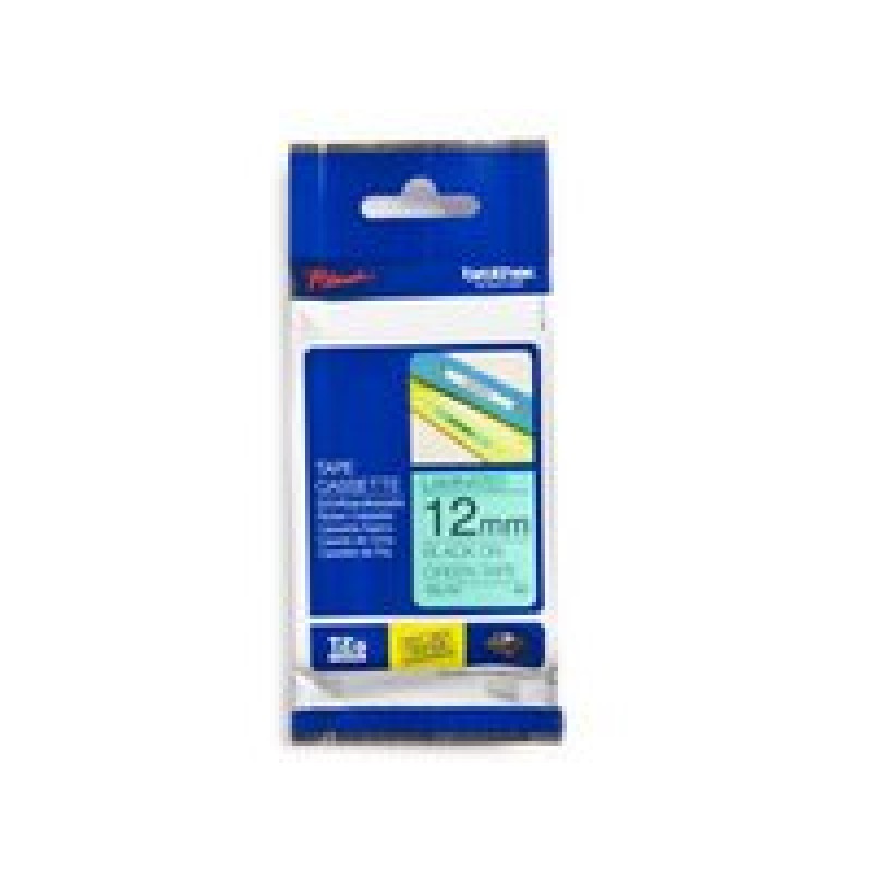 TZ Tape BROTHER 12mm Black on Green, Laminated, 8m lenght, for P-Touch-TZE731