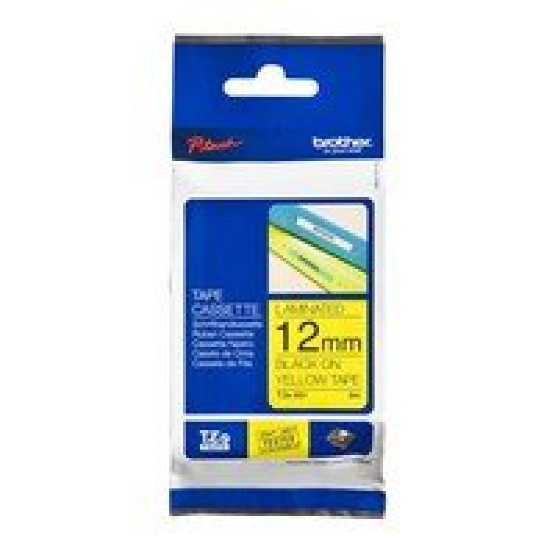 TZ Tape BROTHER 12mm Black on Yellow, Laminated, 8m lenght, for P-Touch-TZE631