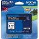 TZ Tape BROTHER 12mm White on Black, Laminated, 8m lenght, for P-Touch-TZE335