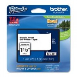 TZ Tape BROTHER 36mm Black on White, Laminated, 8m lenght, for P-Touch